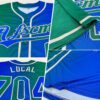 Custom Royal Kelly Green-Gray Authentic Gradient Fashion Baseball Jersey