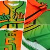 Custom Grass Green Orange-Black Authentic Gradient Fashion Baseball Jersey