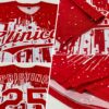 Custom Red White 3D Pattern Design Dripping Splatter Art Authentic Baseball Jersey