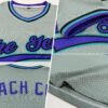Custom Gray Purple Black-Teal Authentic Throwback Baseball Jersey