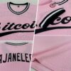 Custom Light Pink Black-White Authentic Throwback Baseball Jersey