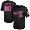 Custom Black Pink-White Mesh Authentic Throwback Baseball Jersey
