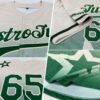 Custom Cream Green 3D Pattern Design Gradient Style Twinkle Star Authentic Baseball Jersey