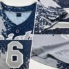 Custom Gray Navy-White 3D Pattern Design Abstract Brush Stroke Authentic Baseball Jersey