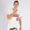 Custom Cream Red-Navy Authentic American Flag Fashion Baseball Jersey