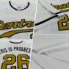 Custom White Old Gold-Black Authentic Baseball Jersey