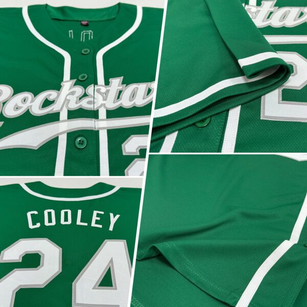 Custom Kelly Green White-Gray Authentic St. Patrick's Day Baseball Jersey