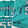 Custom Teal Gray-Navy Baseball Jersey