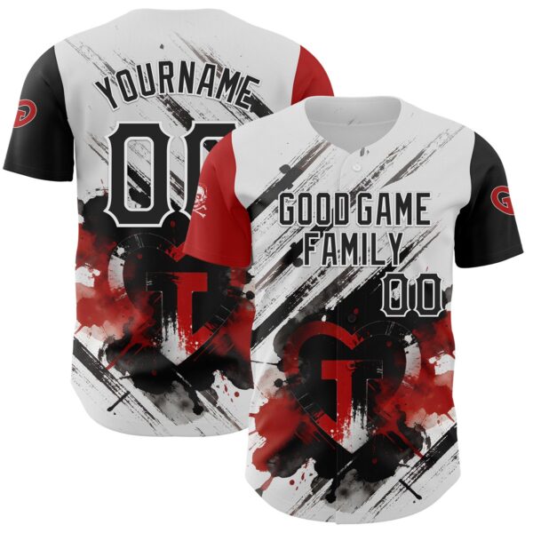 Custom White Black-Red Authentic Baseball Good Game Family Community Jersey