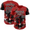 Custom Red Black-White Authentic Baseball Good Game Family Community Jersey