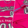 Custom Pink White-Light Blue Authentic Baseball Jersey