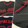 Custom Black Black-Red Authentic Baseball Jersey