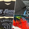 Custom Graffiti Pattern Black-Light Blue 3D Authentic Baseball Jersey