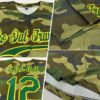 Custom Camo Green-Gold Authentic Salute To Service Baseball Jersey