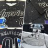 Custom Black Black-White 3D Pattern Design Astronaut Authentic Baseball Jersey