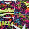 Custom Graffiti Pattern White-Neon Green 3D Authentic Baseball Jersey