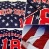 Custom Blue Red-White 3D American Flag Fashion Authentic Baseball Jersey