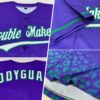 Custom Purple White-Teal 3D Pattern Design Leopard Print Fade Fashion Authentic Baseball Jersey
