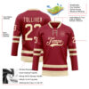 Custom Maroon Cream Hockey Lace Neck Jersey