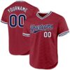 Custom Maroon Navy-White Authentic Throwback Baseball Jersey