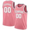 Custom Medium Pink White-Gray Authentic Basketball Jersey