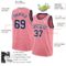Custom Medium Pink Navy-White Authentic Basketball Jersey