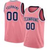 Custom Medium Pink Navy-White Authentic Basketball Jersey