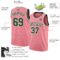 Custom Medium Pink Green-White Authentic Basketball Jersey