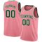 Custom Medium Pink Green-White Authentic Basketball Jersey