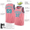 Custom Medium Pink Teal-White Authentic Basketball Jersey
