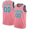 Custom Medium Pink Teal-White Authentic Basketball Jersey