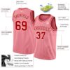 Custom Medium Pink Red-White Authentic Basketball Jersey