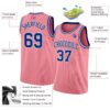 Custom Medium Pink Royal-White Authentic Basketball Jersey