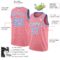 Custom Medium Pink Light Blue-White Authentic Basketball Jersey