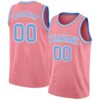 Custom Medium Pink Light Blue-White Authentic Basketball Jersey