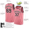 Custom Medium Pink Black-White Authentic Basketball Jersey