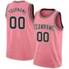 Custom Medium Pink Black-White Authentic Basketball Jersey