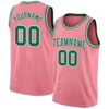 Custom Medium Pink Kelly Green-White Authentic Basketball Jersey