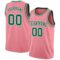 Custom Medium Pink Kelly Green-White Authentic Basketball Jersey