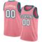 Custom Medium Pink White Black-Teal Authentic Basketball Jersey