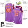 Custom Medium Purple Orange-White Authentic Basketball Jersey