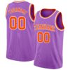 Custom Medium Purple Orange-White Authentic Basketball Jersey