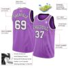 Custom Medium Purple White-Black Authentic Basketball Jersey