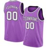 Custom Medium Purple White-Black Authentic Basketball Jersey