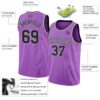 Custom Medium Purple Black-Gray Authentic Basketball Jersey