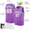 Custom Medium Purple White-Gray Authentic Basketball Jersey
