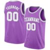 Custom Medium Purple White-Gray Authentic Basketball Jersey