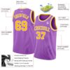 Custom Medium Purple Gold-White Authentic Basketball Jersey