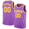 Custom Medium Purple Gold-White Authentic Basketball Jersey