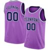 Custom Medium Purple Navy-White Authentic Basketball Jersey